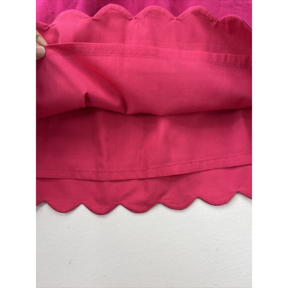 J. Crew Women's Size 0 Scalloped Linen Cotton Pink Elastic Waist Skirt NWT - Picture 6 of 12